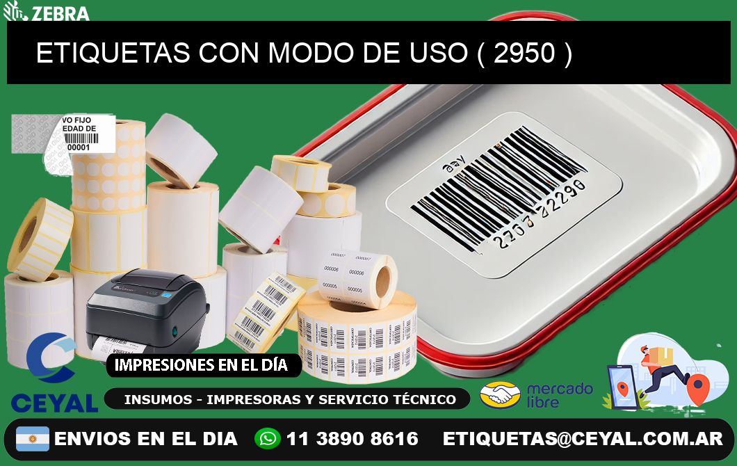 ETIQUETAS CON MODO DE USO ( 2950 )