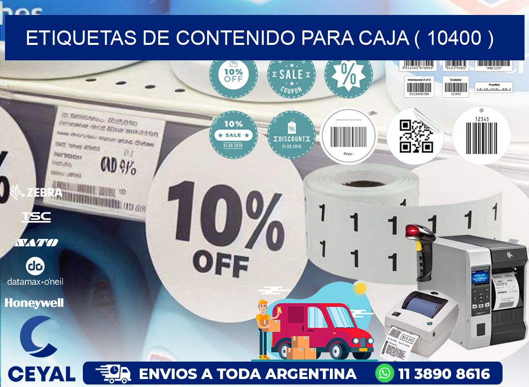 ETIQUETAS DE CONTENIDO PARA CAJA ( 10400 )