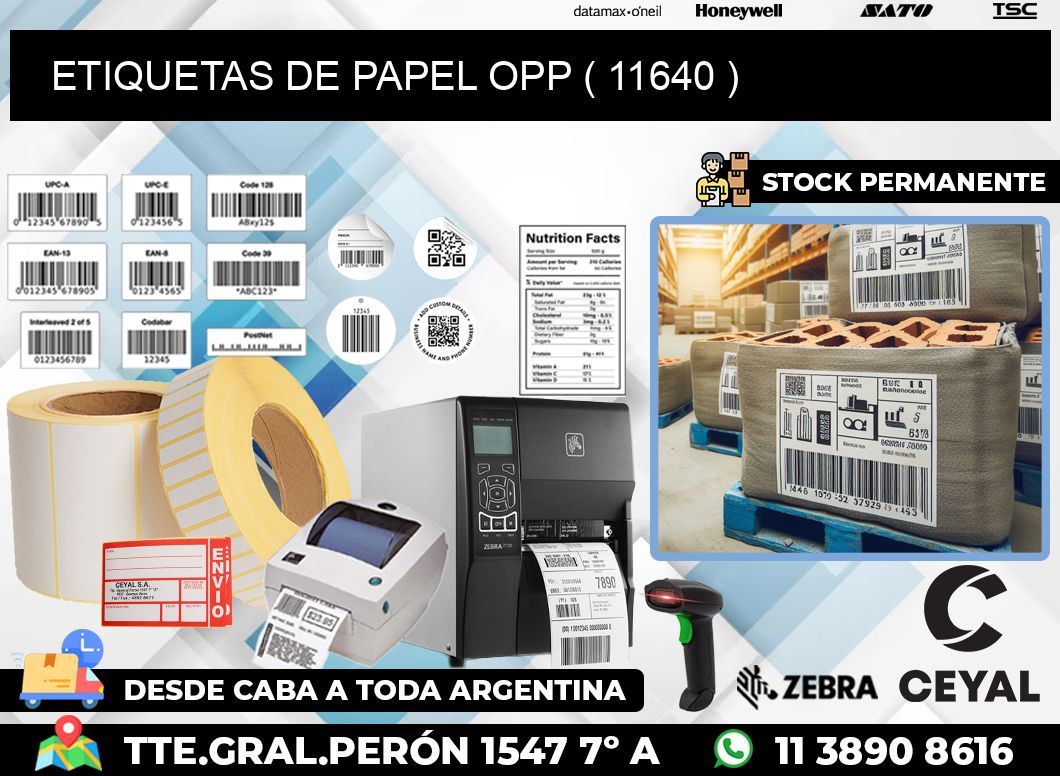 ETIQUETAS DE PAPEL OPP ( 11640 )