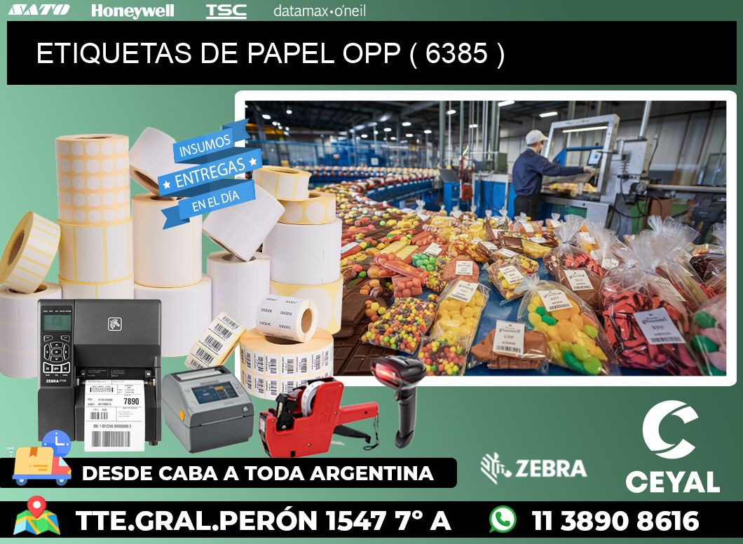 ETIQUETAS DE PAPEL OPP ( 6385 )