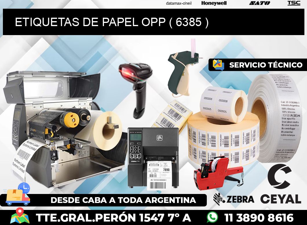 ETIQUETAS DE PAPEL OPP ( 6385 )
