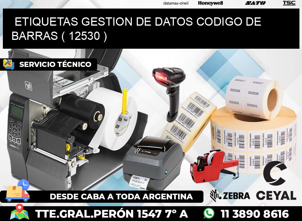 ETIQUETAS GESTION DE DATOS CODIGO DE BARRAS ( 12530 )