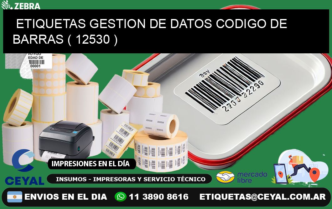 ETIQUETAS GESTION DE DATOS CODIGO DE BARRAS ( 12530 )