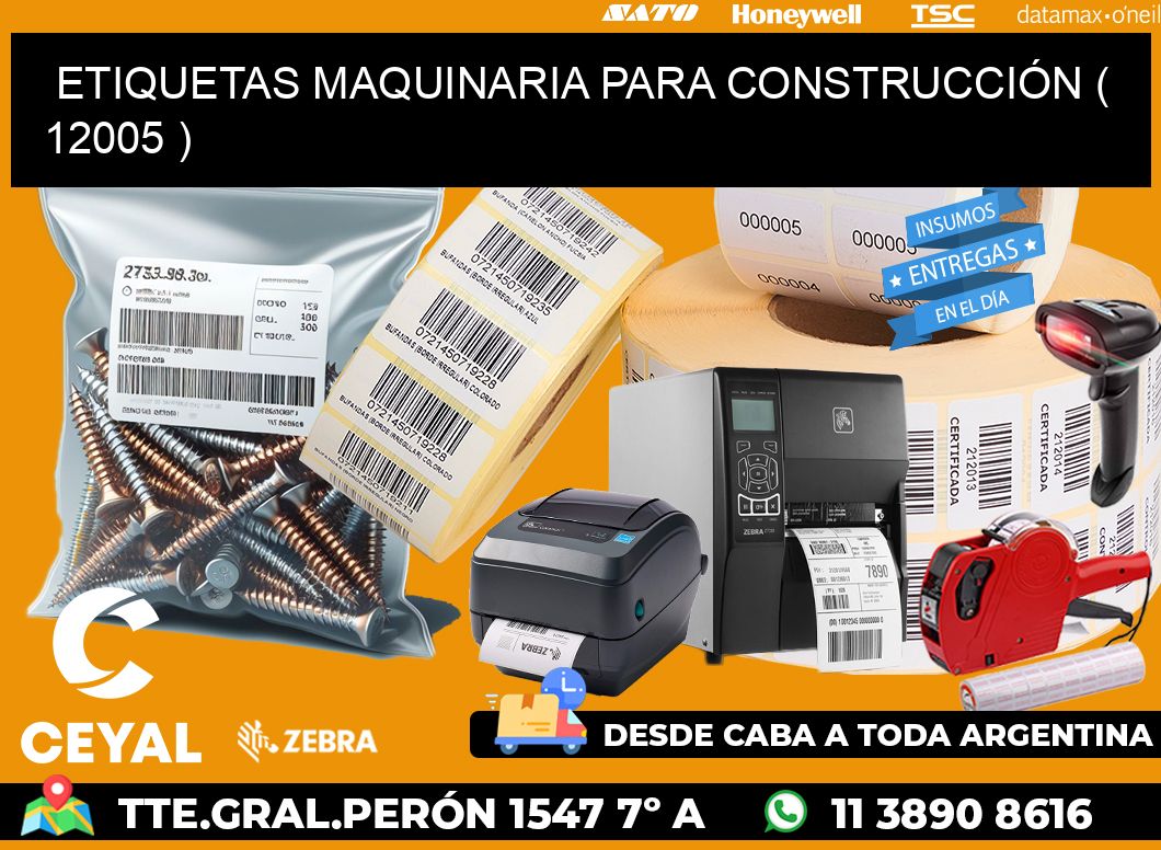 ETIQUETAS MAQUINARIA PARA CONSTRUCCIÓN ( 12005 )