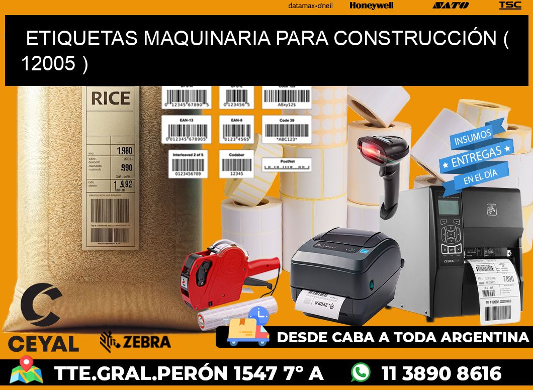 ETIQUETAS MAQUINARIA PARA CONSTRUCCIÓN ( 12005 )