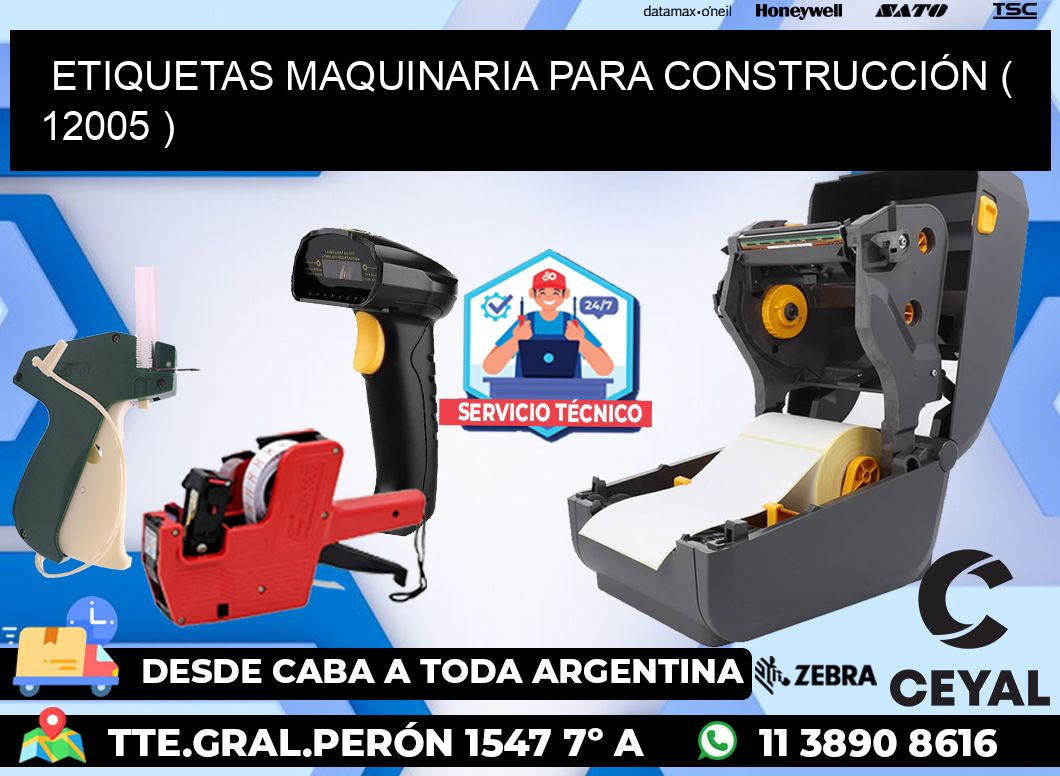 ETIQUETAS MAQUINARIA PARA CONSTRUCCIÓN ( 12005 )