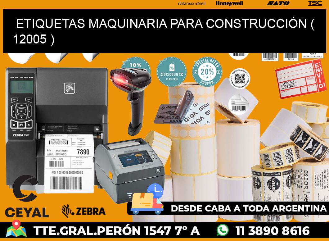 ETIQUETAS MAQUINARIA PARA CONSTRUCCIÓN ( 12005 )