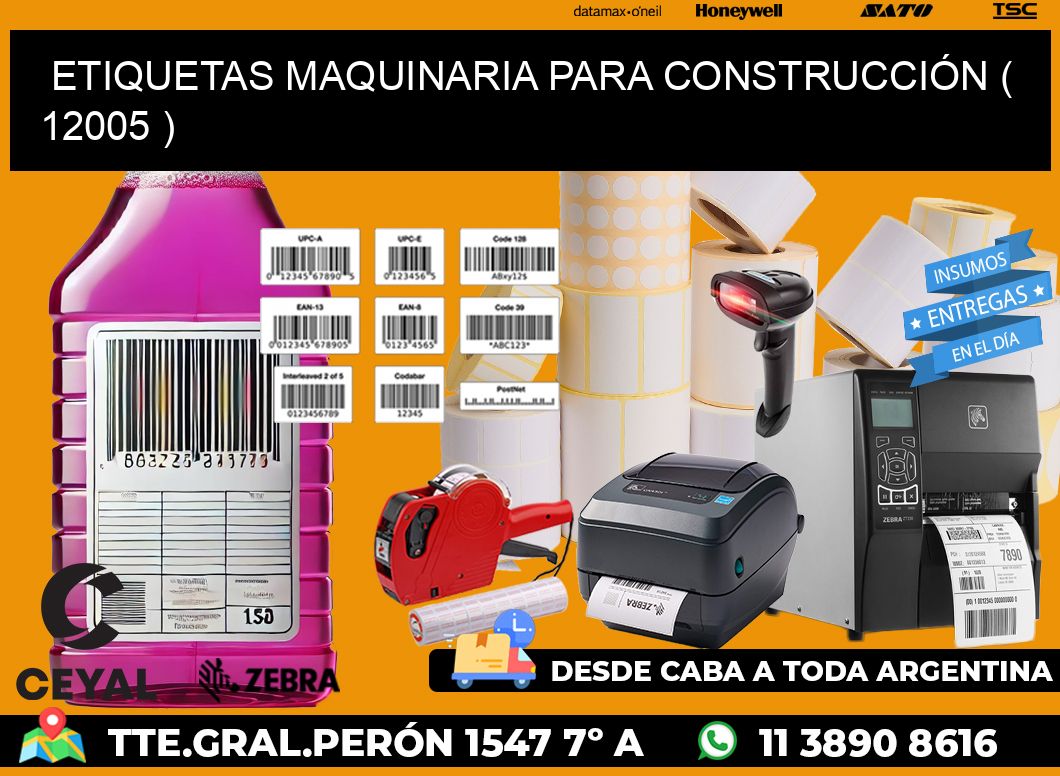 ETIQUETAS MAQUINARIA PARA CONSTRUCCIÓN ( 12005 )