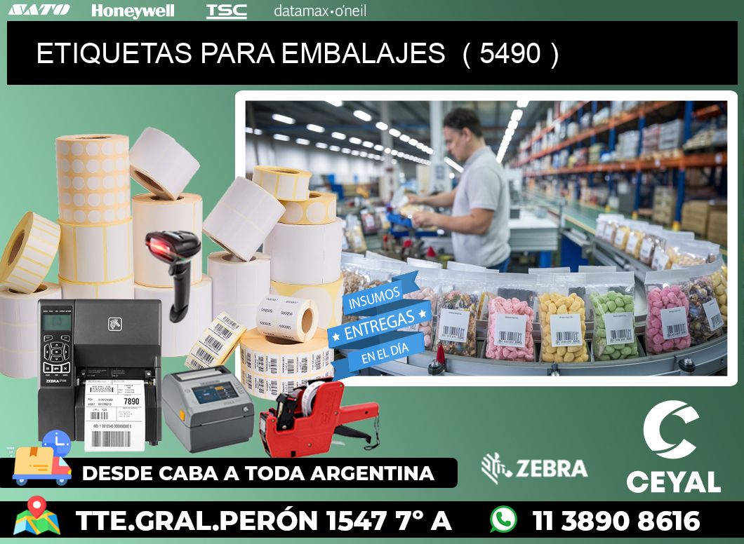 ETIQUETAS PARA EMBALAJES  ( 5490 )