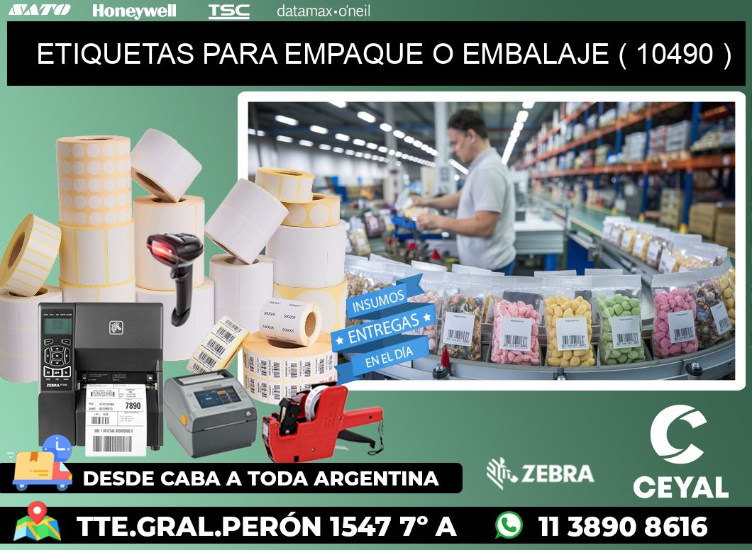 ETIQUETAS PARA EMPAQUE O EMBALAJE ( 10490 )
