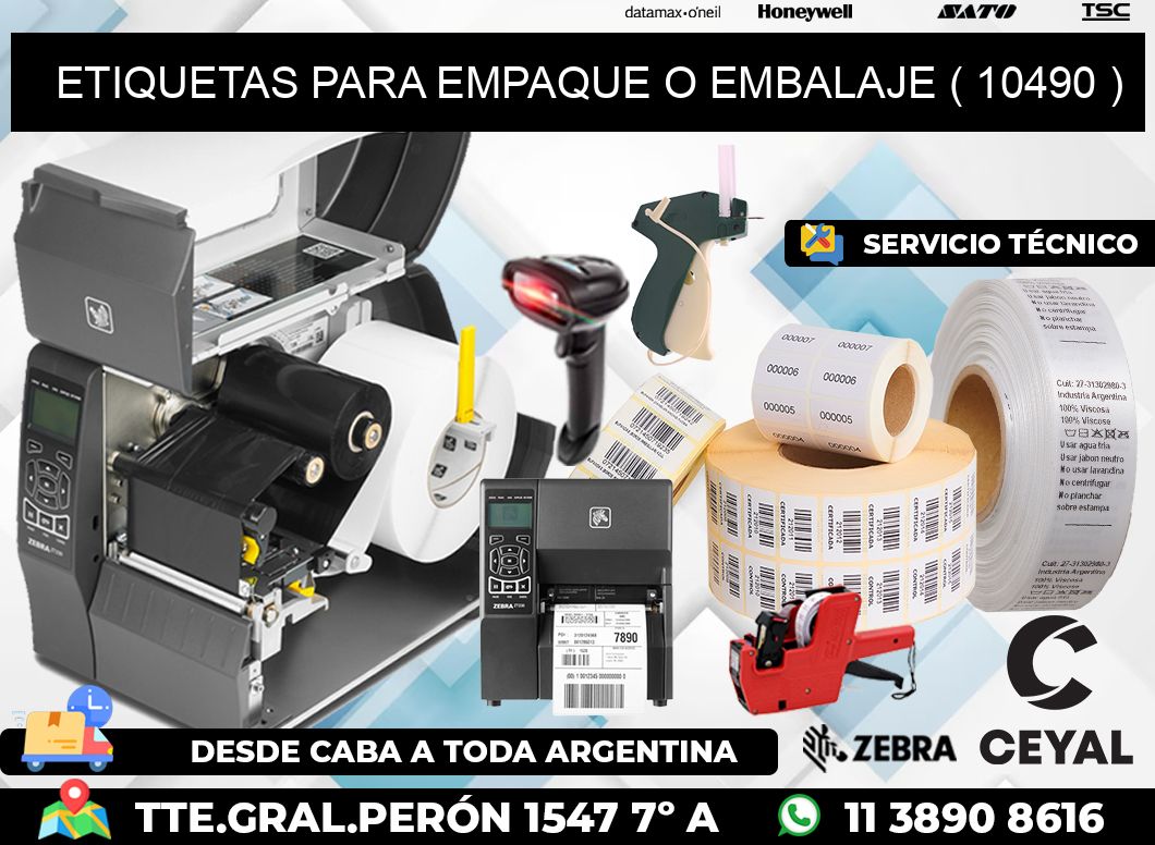 ETIQUETAS PARA EMPAQUE O EMBALAJE ( 10490 )