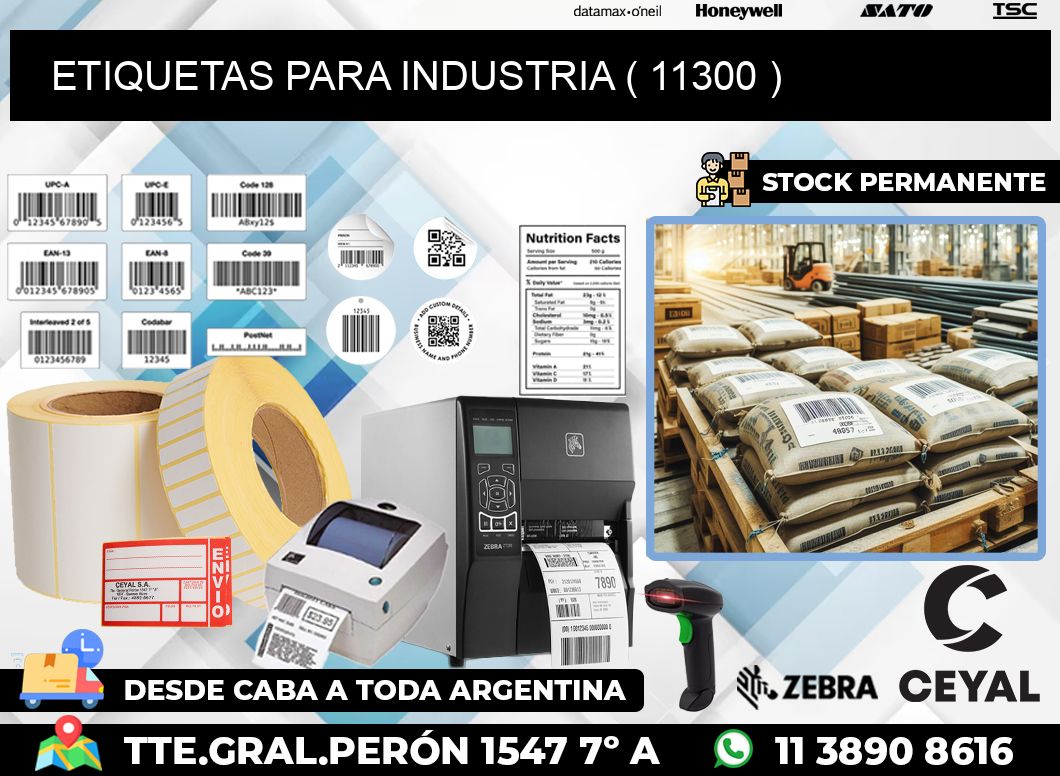 ETIQUETAS PARA INDUSTRIA ( 11300 )