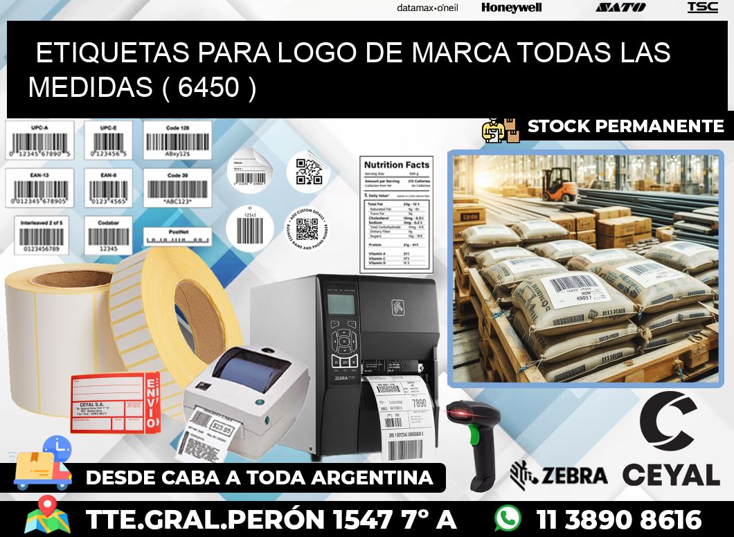 ETIQUETAS PARA LOGO DE MARCA TODAS LAS MEDIDAS ( 6450 )
