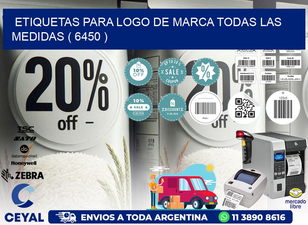 ETIQUETAS PARA LOGO DE MARCA TODAS LAS MEDIDAS ( 6450 )