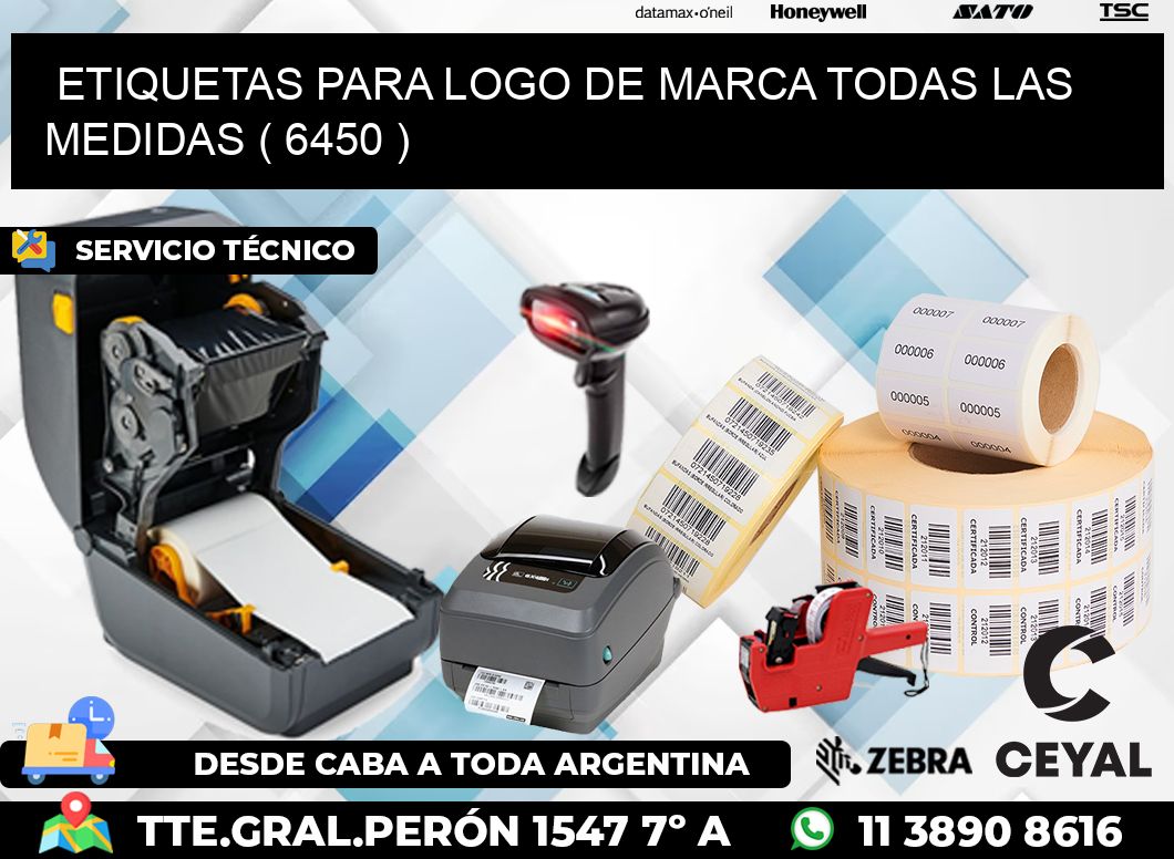 ETIQUETAS PARA LOGO DE MARCA TODAS LAS MEDIDAS ( 6450 )