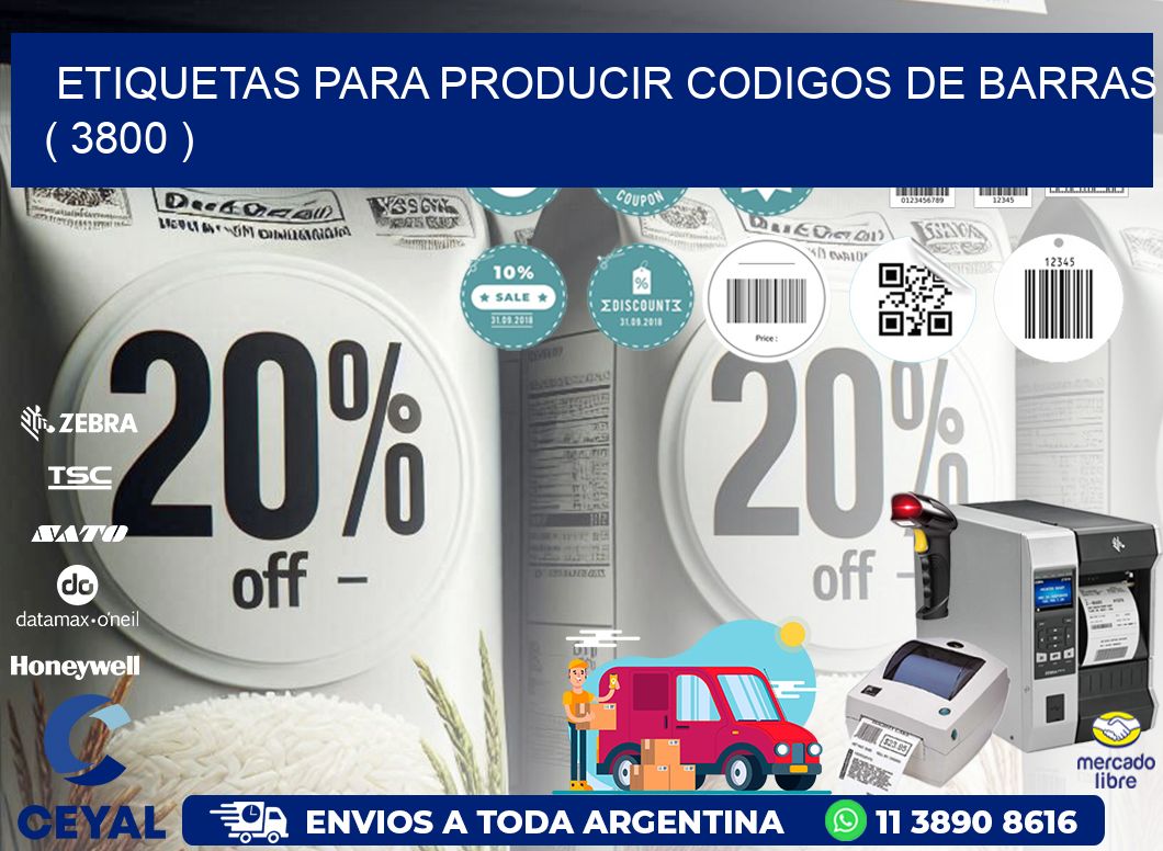 ETIQUETAS PARA PRODUCIR CODIGOS DE BARRAS ( 3800 )