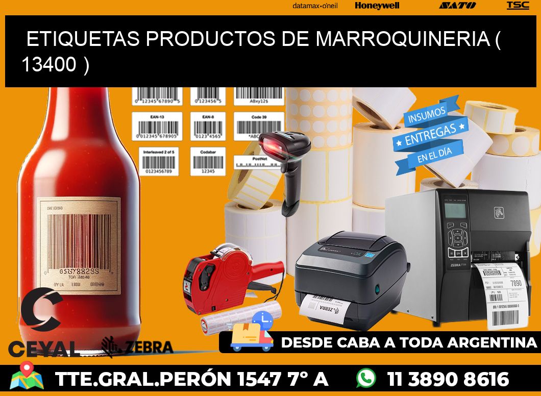 ETIQUETAS PRODUCTOS DE MARROQUINERIA ( 13400 )