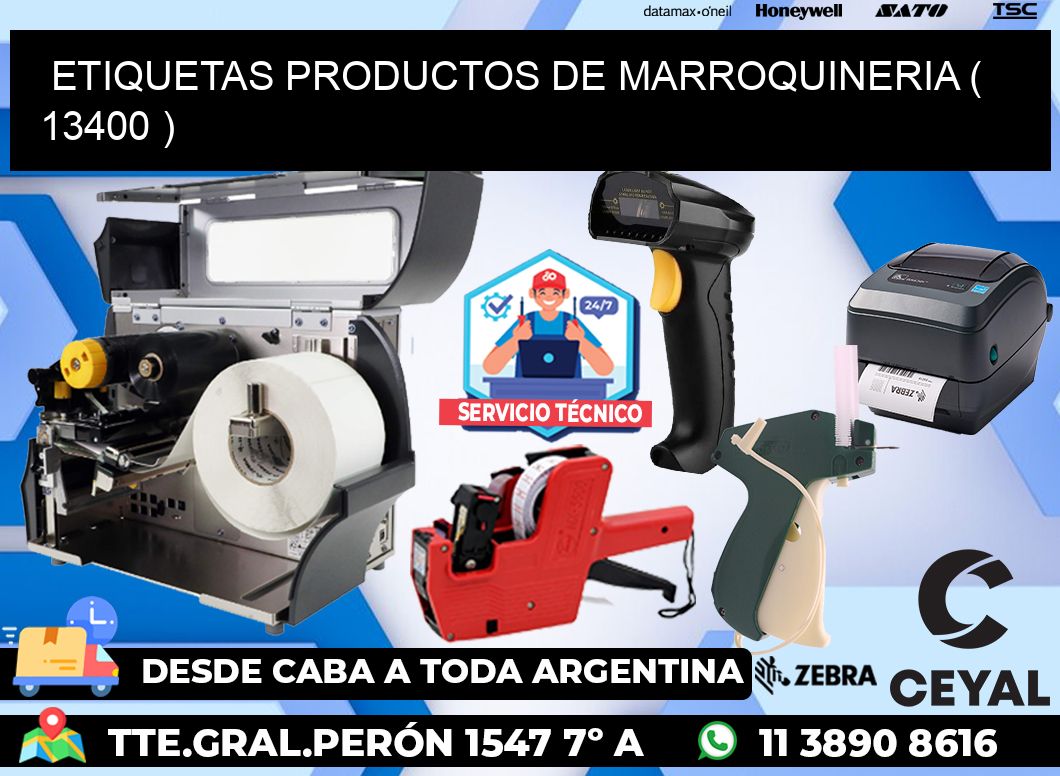 ETIQUETAS PRODUCTOS DE MARROQUINERIA ( 13400 )