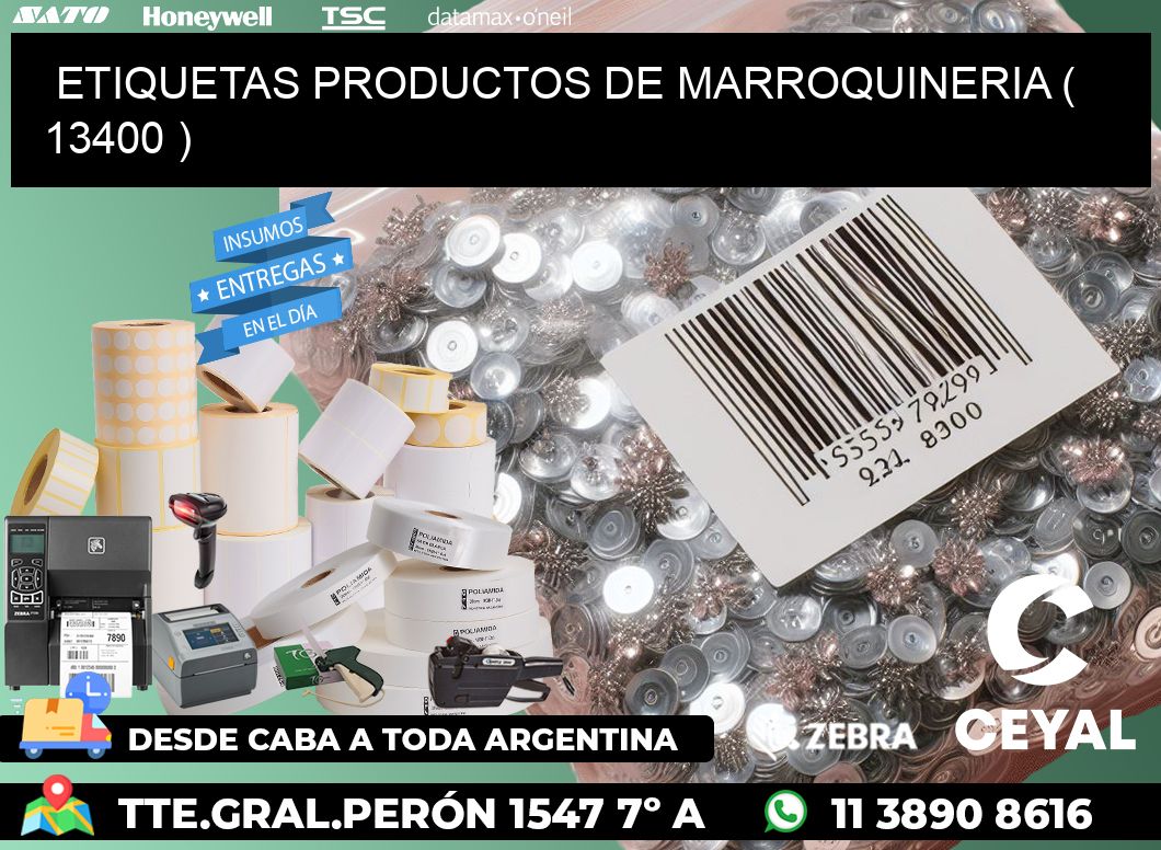 ETIQUETAS PRODUCTOS DE MARROQUINERIA ( 13400 )