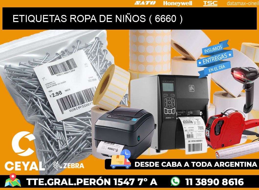 ETIQUETAS ROPA DE NIÑOS ( 6660 )