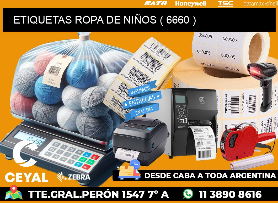 ETIQUETAS ROPA DE NIÑOS ( 6660 )