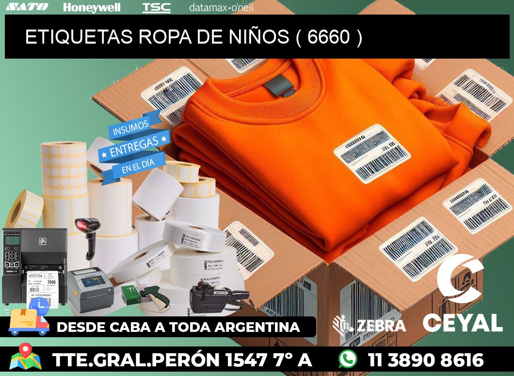 ETIQUETAS ROPA DE NIÑOS ( 6660 )