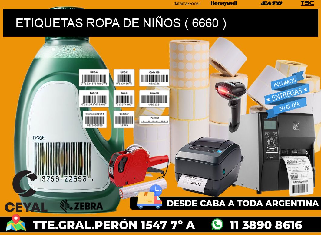 ETIQUETAS ROPA DE NIÑOS ( 6660 )