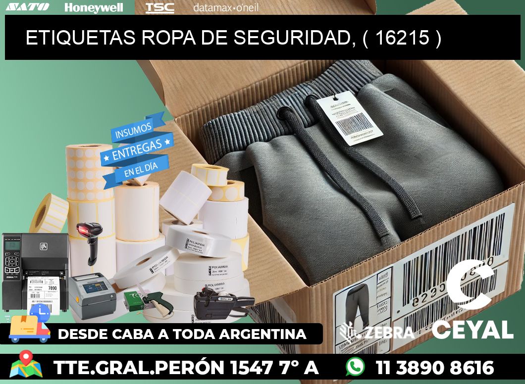 ETIQUETAS ROPA DE SEGURIDAD, ( 16215 )