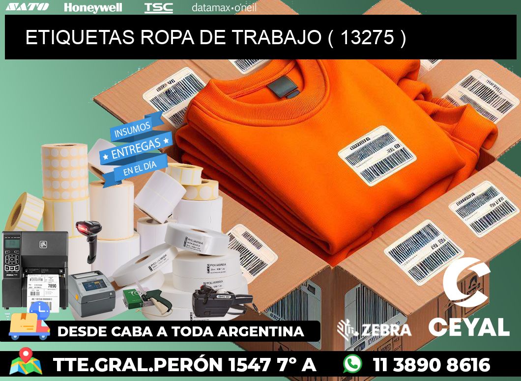 ETIQUETAS ROPA DE TRABAJO ( 13275 )