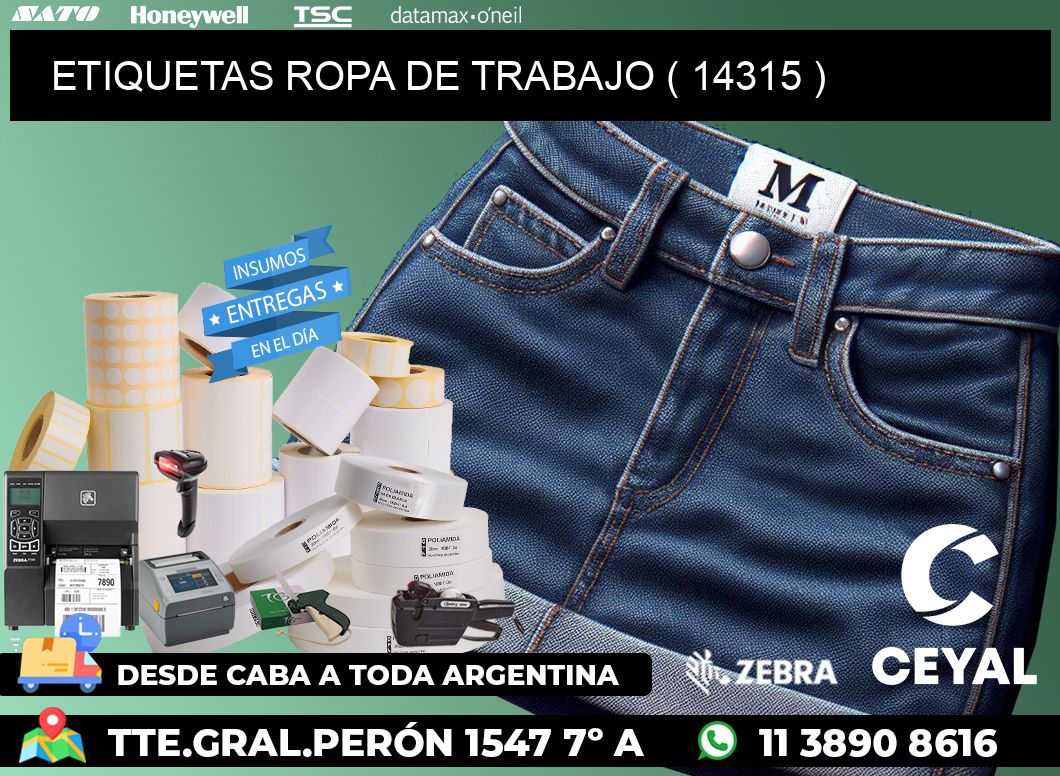 ETIQUETAS ROPA DE TRABAJO ( 14315 )