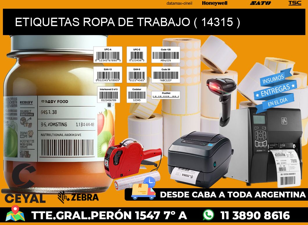 ETIQUETAS ROPA DE TRABAJO ( 14315 )