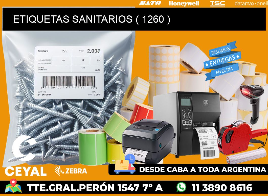 ETIQUETAS SANITARIOS ( 1260 )