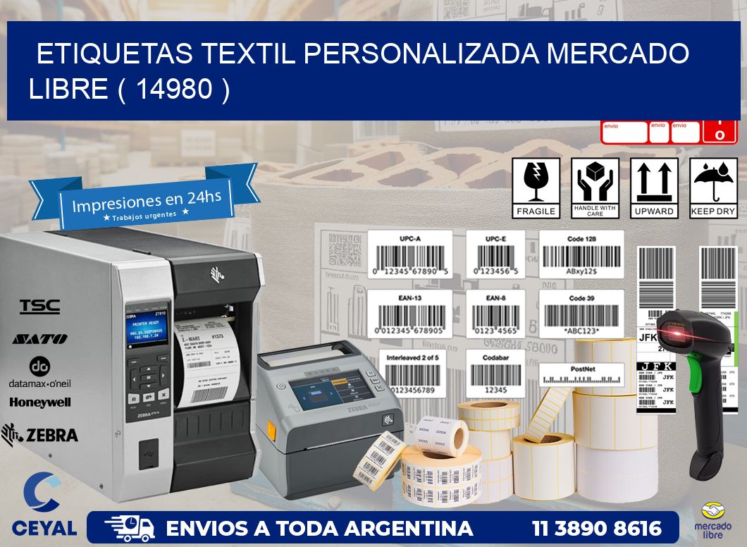 ETIQUETAS TEXTIL PERSONALIZADA MERCADO LIBRE ( 14980 )