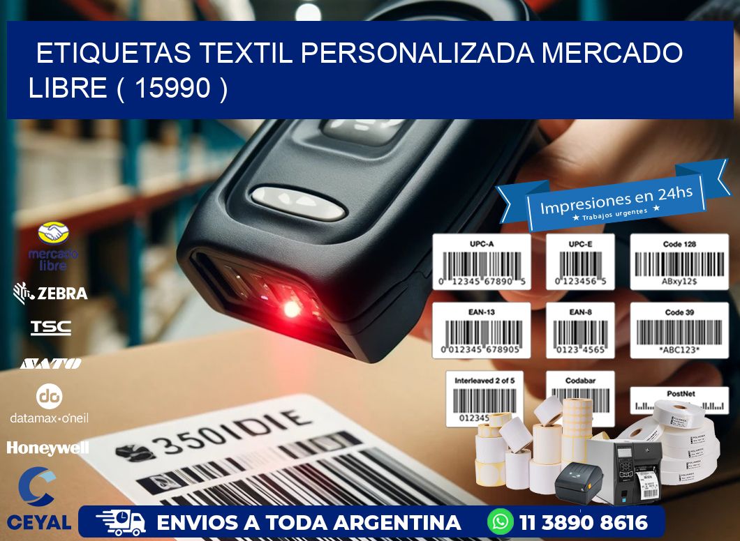 ETIQUETAS TEXTIL PERSONALIZADA MERCADO LIBRE ( 15990 )