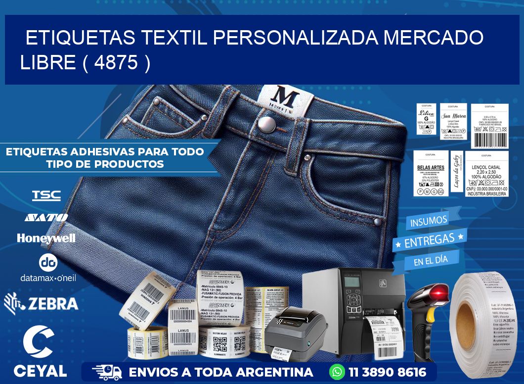 ETIQUETAS TEXTIL PERSONALIZADA MERCADO LIBRE ( 4875 )