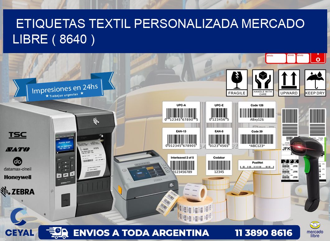 ETIQUETAS TEXTIL PERSONALIZADA MERCADO LIBRE ( 8640 )