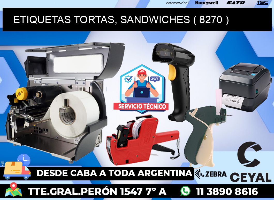 ETIQUETAS TORTAS, SANDWICHES ( 8270 )