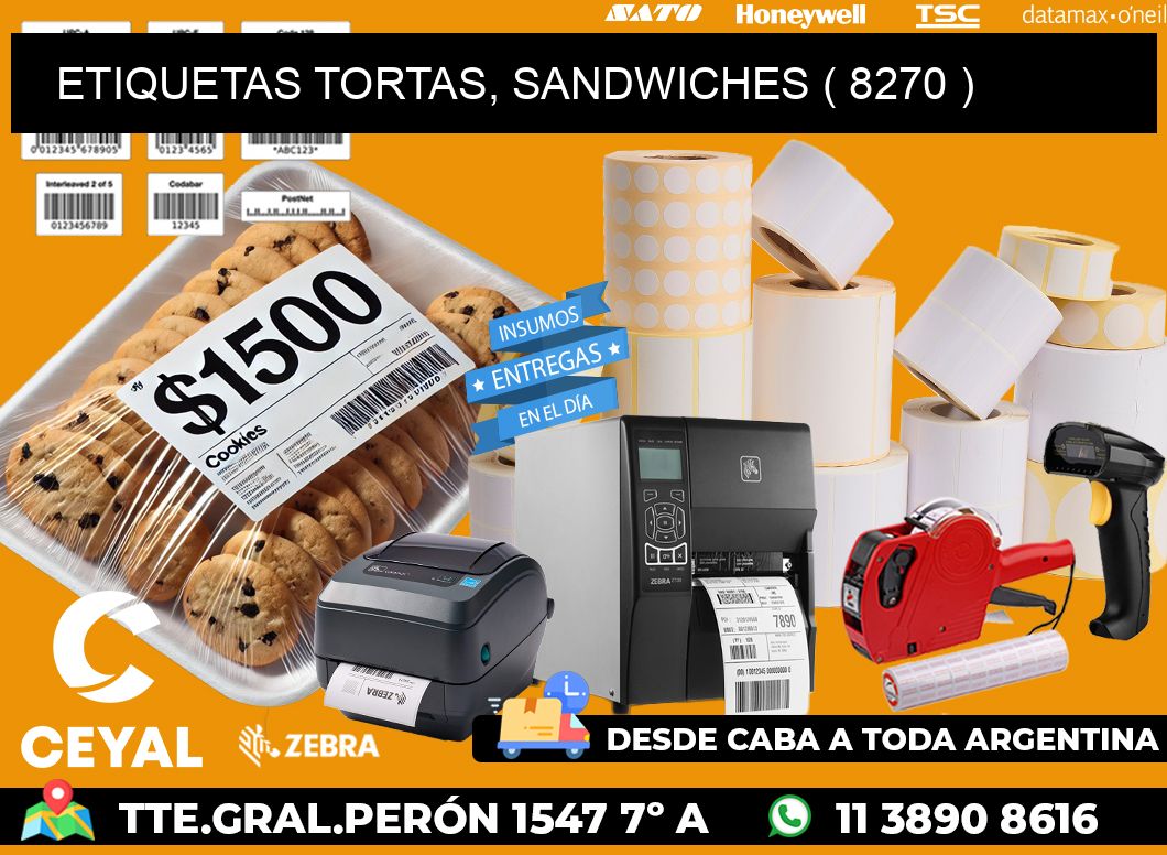 ETIQUETAS TORTAS, SANDWICHES ( 8270 )