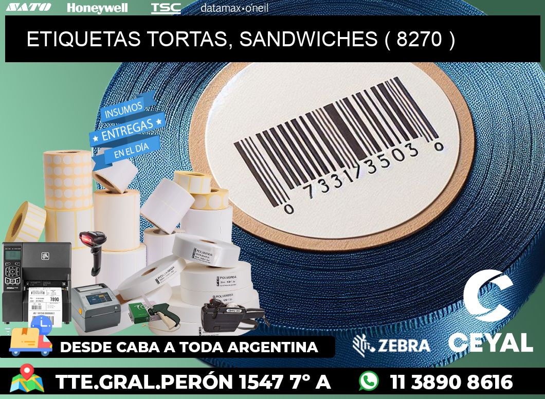 ETIQUETAS TORTAS, SANDWICHES ( 8270 )
