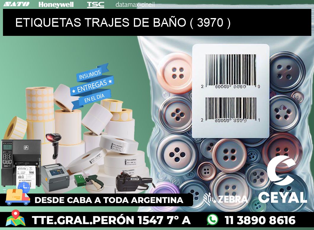 ETIQUETAS TRAJES DE BAÑO ( 3970 )