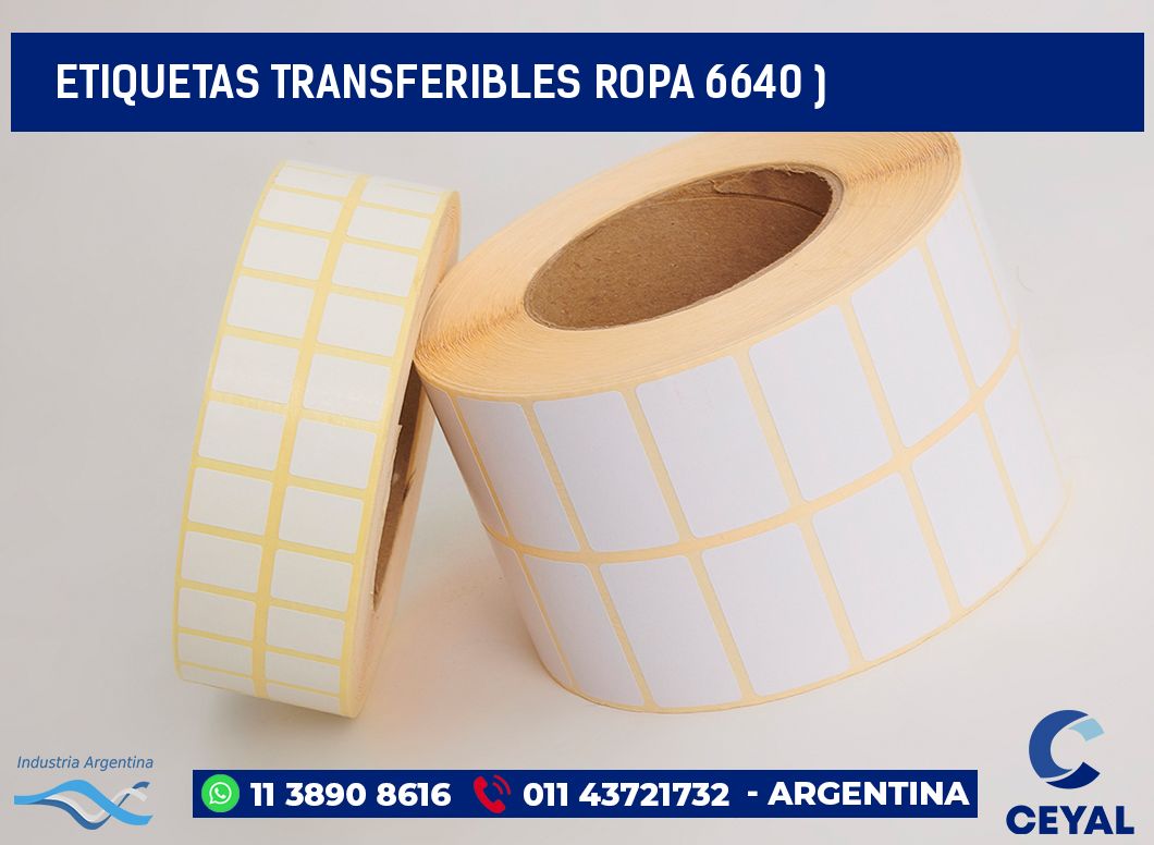 ETIQUETAS TRANSFERIBLES ROPA 6640 )