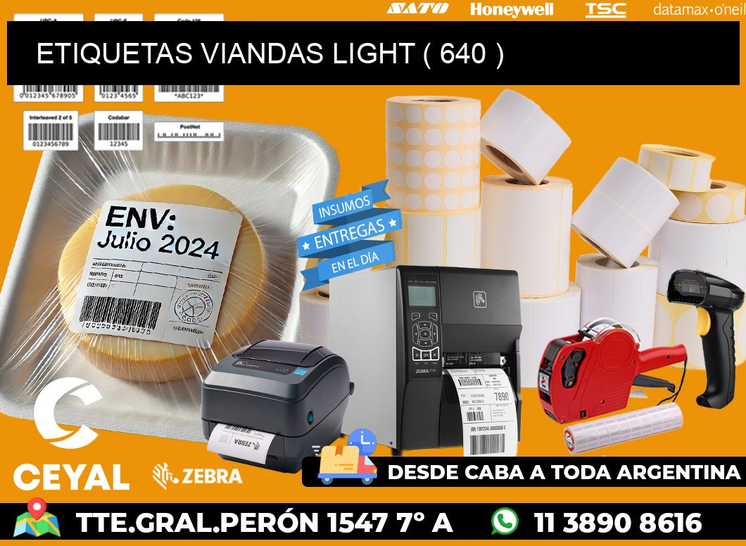 ETIQUETAS VIANDAS LIGHT ( 640 )