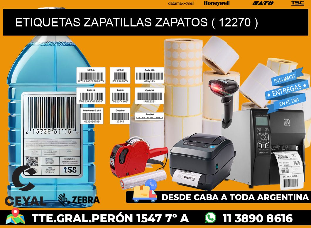 ETIQUETAS ZAPATILLAS ZAPATOS ( 12270 )
