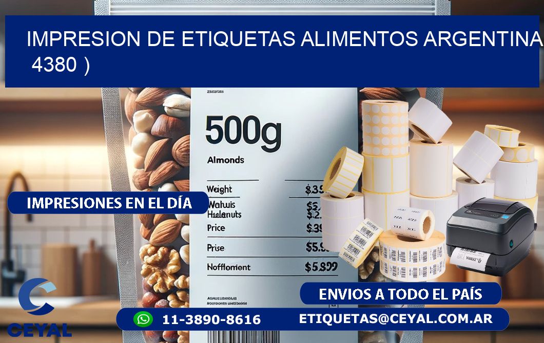 IMPRESION DE ETIQUETAS ALIMENTOS ARGENTINA   4380 )