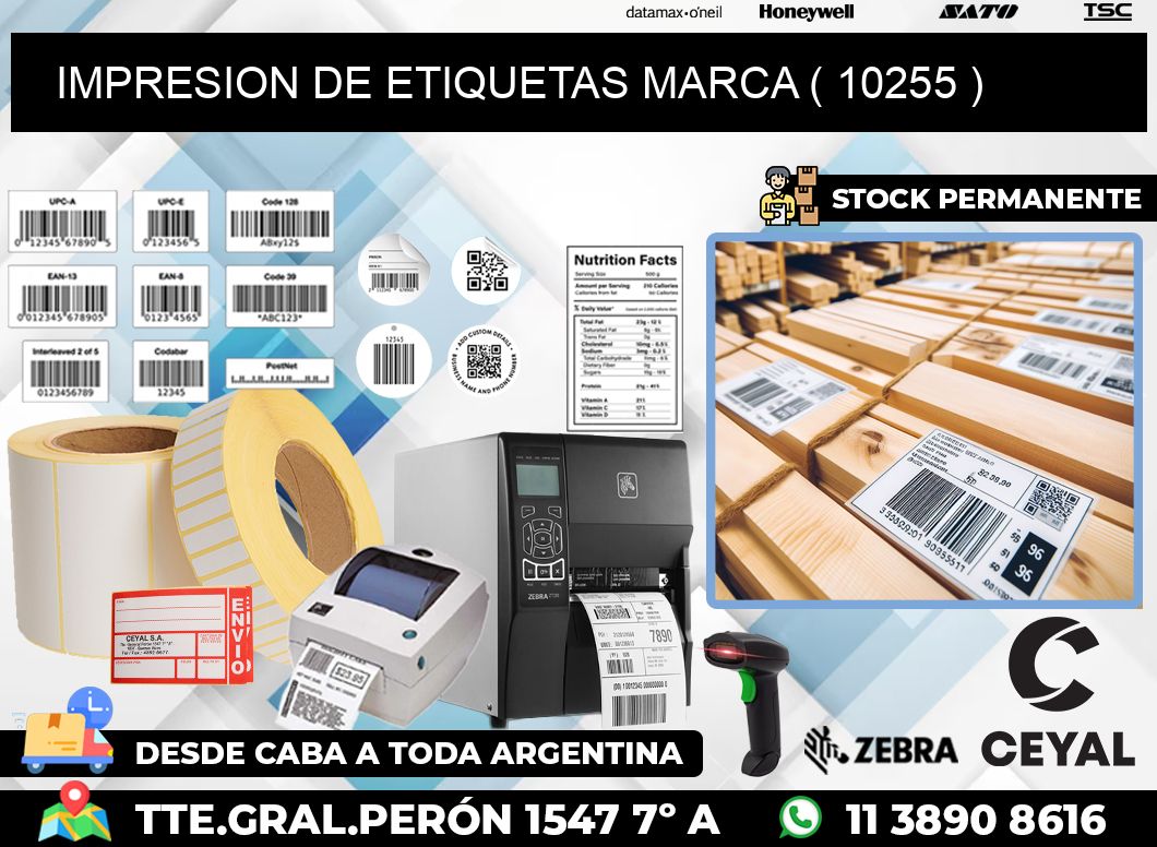 IMPRESION DE ETIQUETAS MARCA ( 10255 )