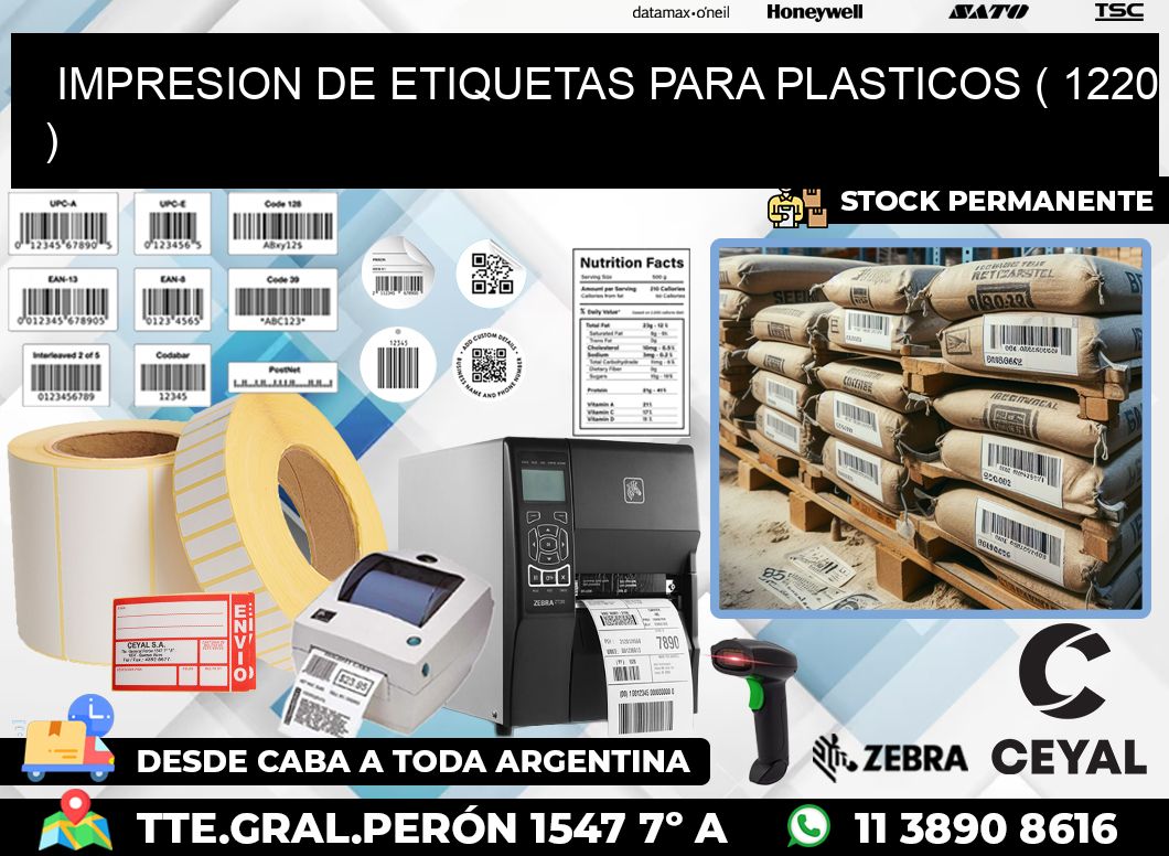 IMPRESION DE ETIQUETAS PARA PLASTICOS ( 1220 )