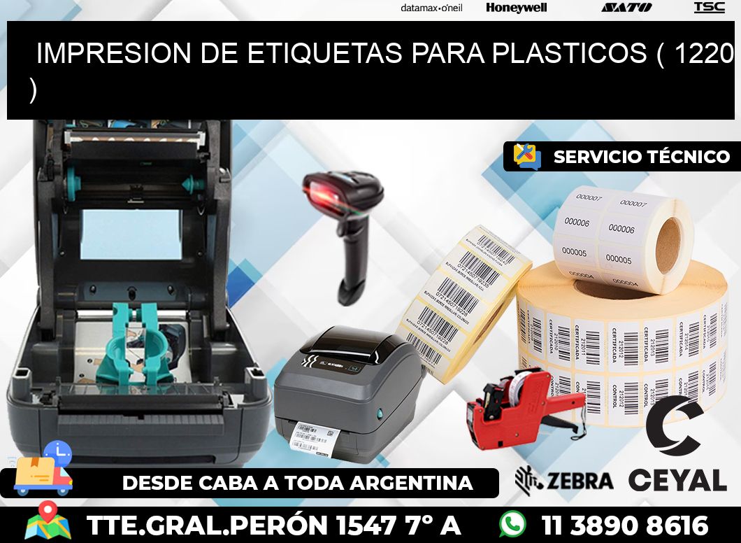 IMPRESION DE ETIQUETAS PARA PLASTICOS ( 1220 )