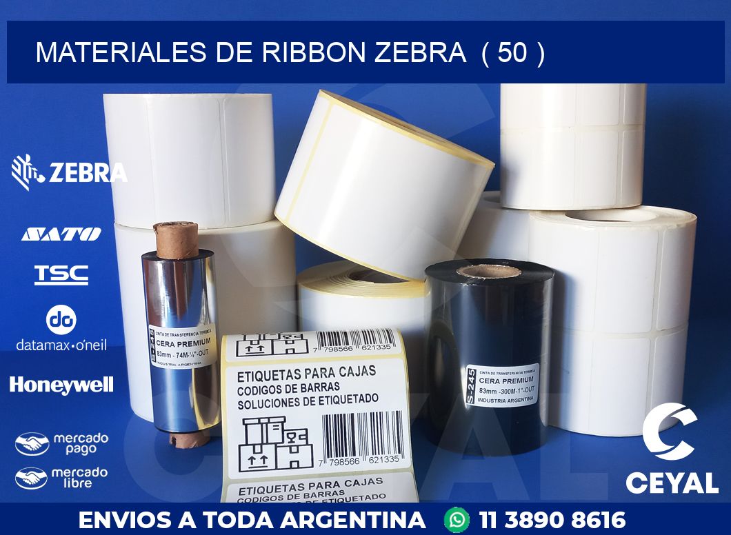 MATERIALES DE RIBBON ZEBRA  ( 50 )