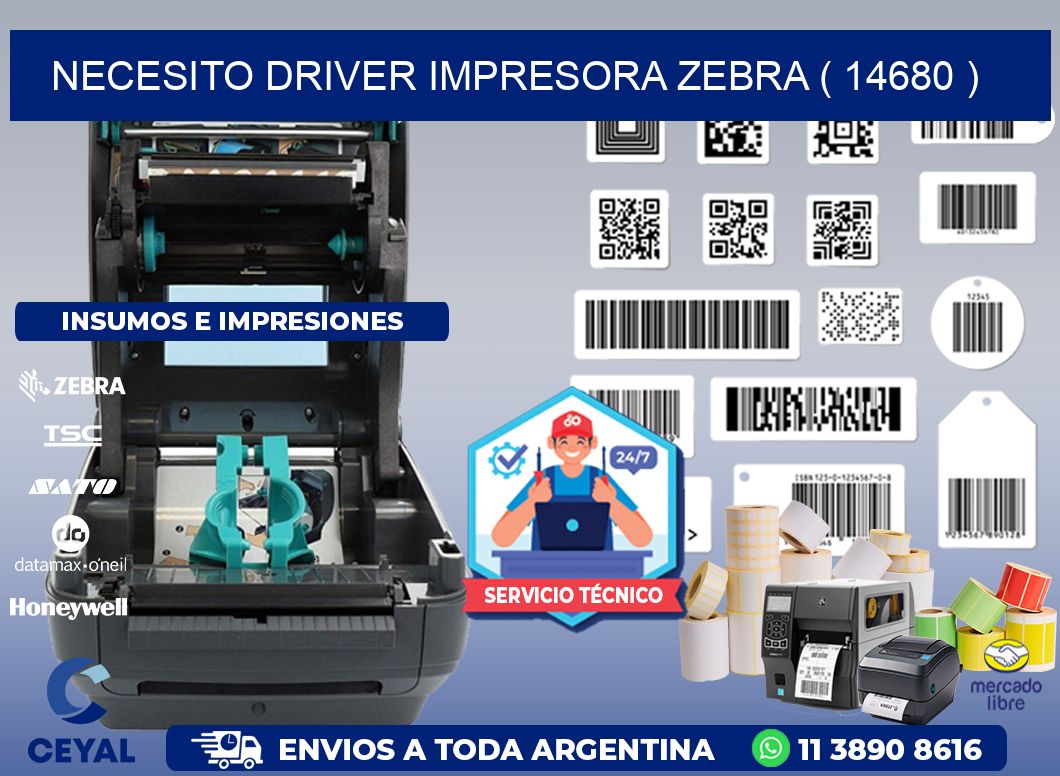 NECESITO DRIVER IMPRESORA ZEBRA ( 14680 )