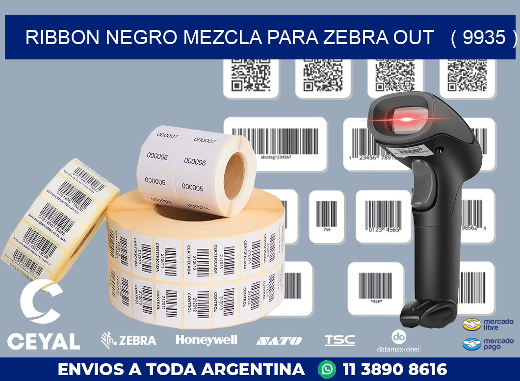 RIBBON NEGRO MEZCLA PARA ZEBRA OUT   ( 9935 )